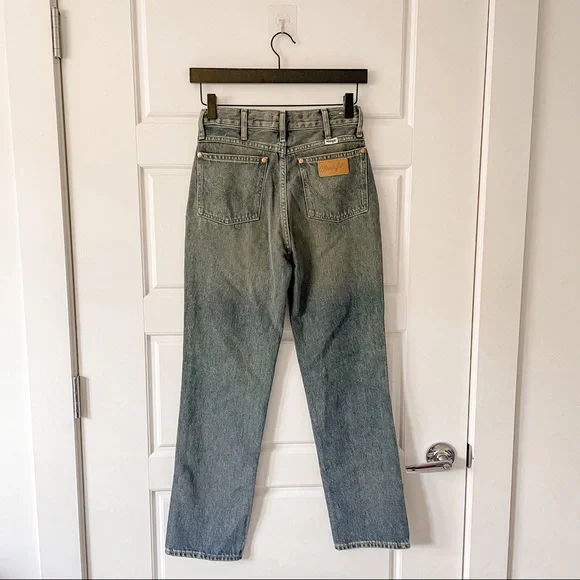 NWT Wrangler x Free People Wild West High Rise Straight Jeans Peach Tint - Picture 8 of 13